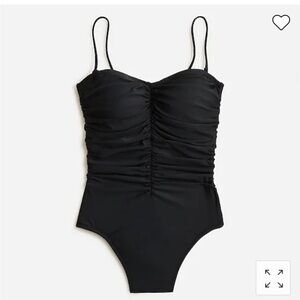 J Crew Ruched Sweetheart 1 Piece Swimsuit Plus Black Sz 24(3X) NWT